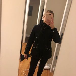 Zara mid length winter jacket black size xs